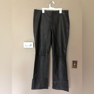 REM GARSON Vintage Black Leather Pants With Side Slits Size 10